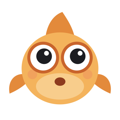 The goldfish, awake.