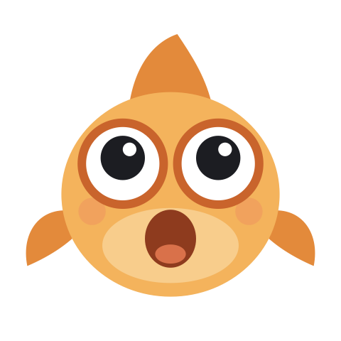 The goldfish mid-gulp.
